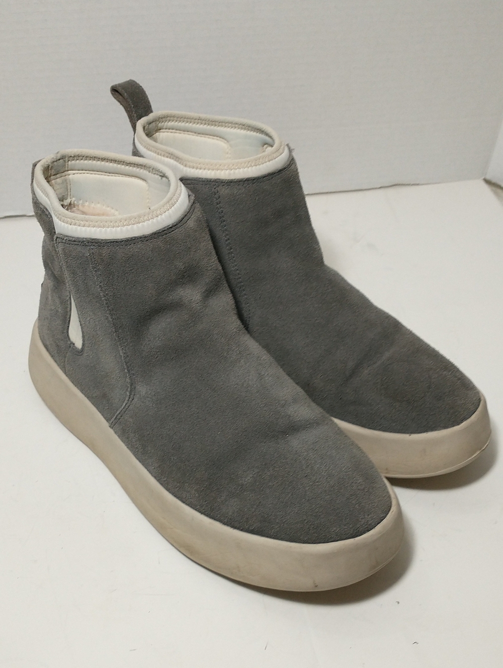 UGG Women's Classic Boom Booties, charcoal gray suede, Size 11, Winter Ready